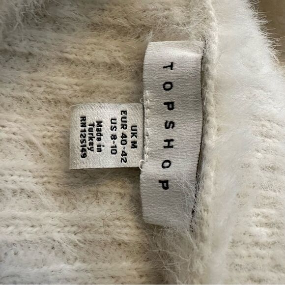 TopShop White Fuzzy Sweater Size M - Picture 11 of 11